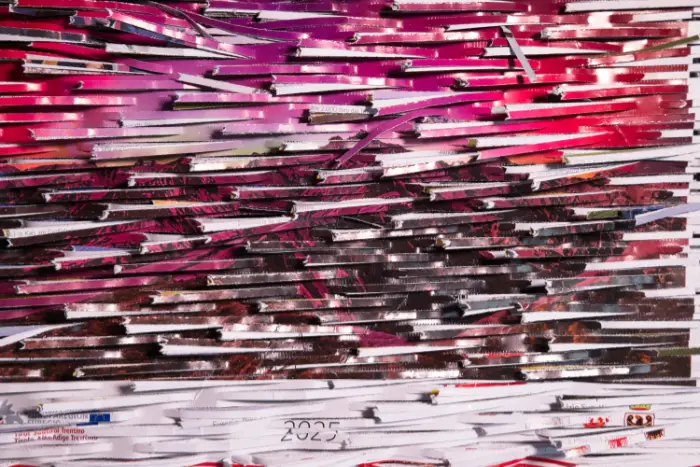 Wabenshredder aus altem Kalender aus 2025