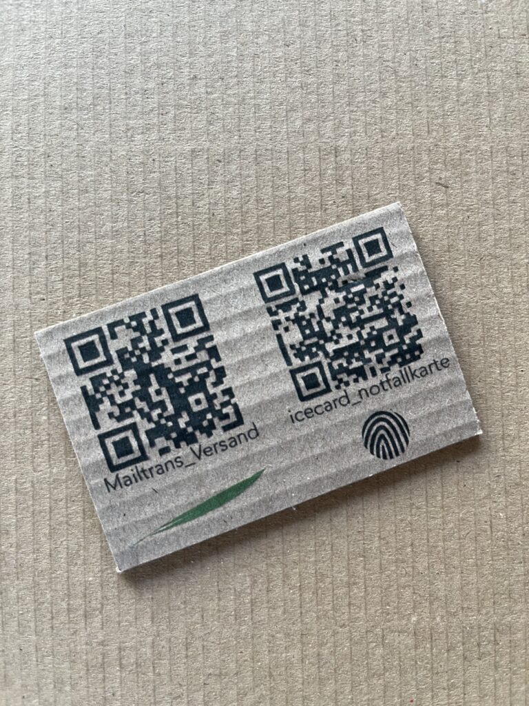 Visitenkarte auf Altkarton RS Oliver Walde